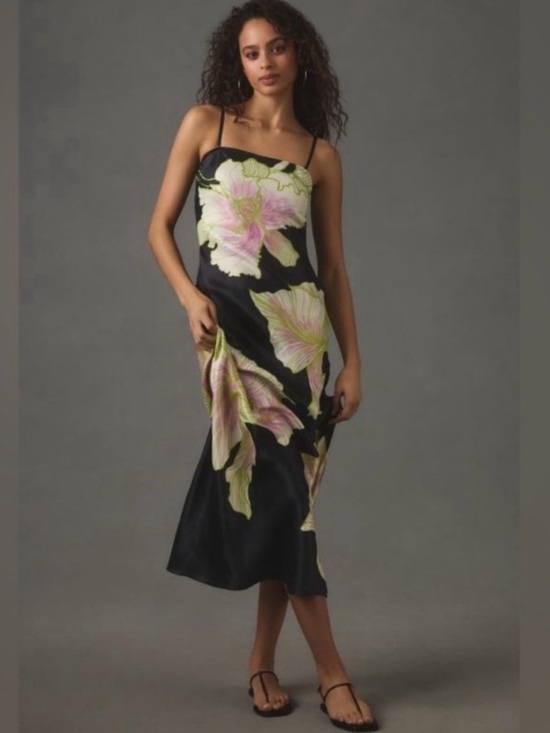 Anthropologie Dresses & Skirts - NWT Anthropologie size 1X Chloe slip midi dress in black floral
